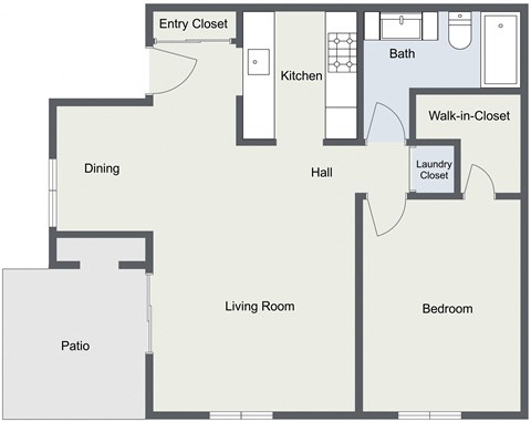 One Bedroom Floor Plan